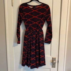 Red and Navy Dress